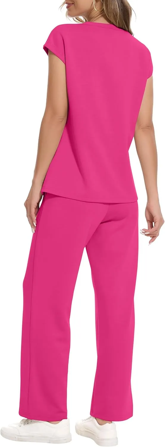 RUBZOOF Lounge Sets for Women 2 Piece Track Suits Outfits 2025 Travel Summer Casual Outfit Sets Matching Pants Set Clothing