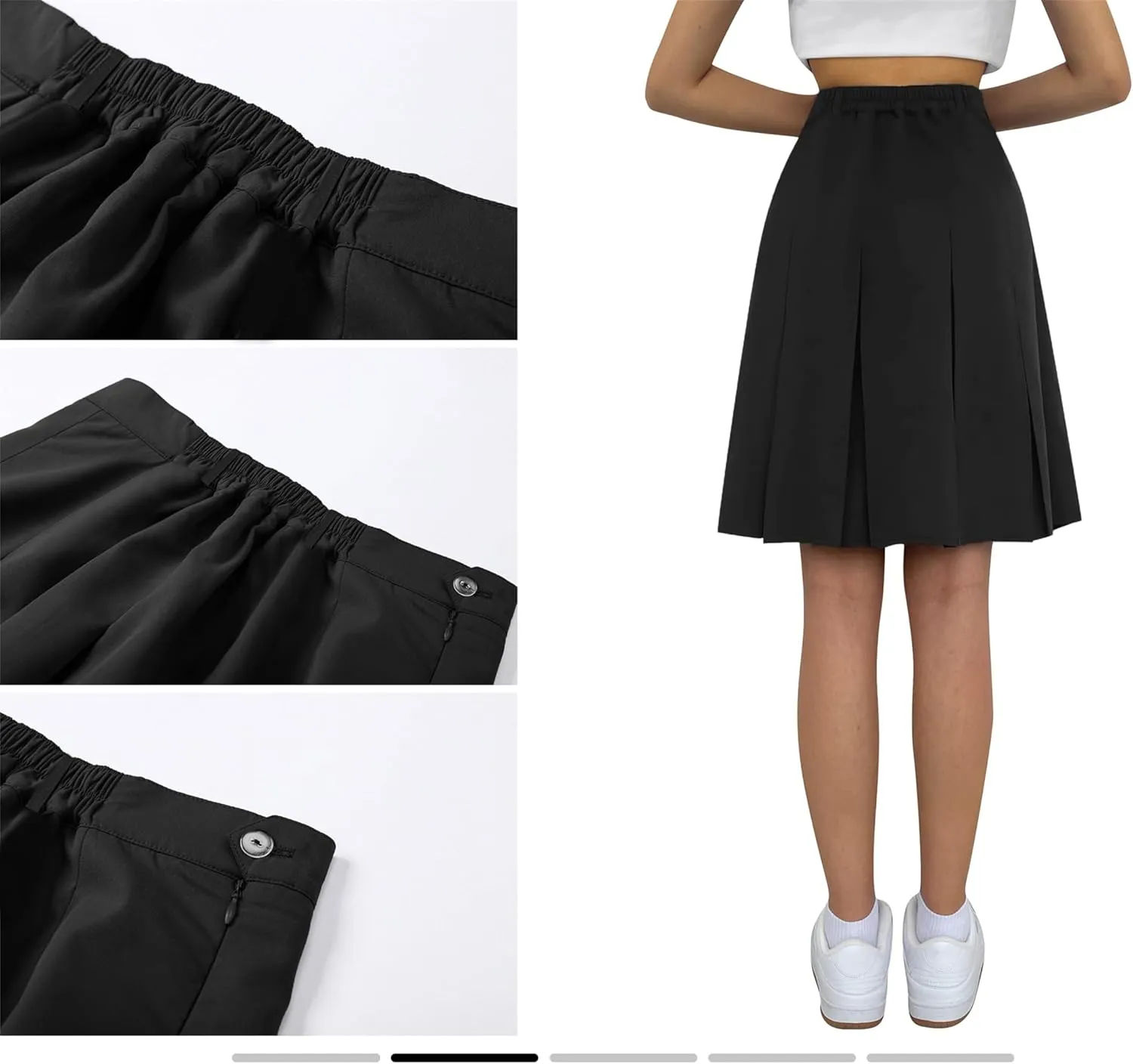 SANGTREE Women Knee Length Pleated Skirts, Girl Midi Long High Waisted Skirt, 6 Years - US 4XL