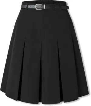 SANGTREE Women Knee Length Pleated Skirts, Girl Midi Long High Waisted Skirt, 6 Years - US 4XL