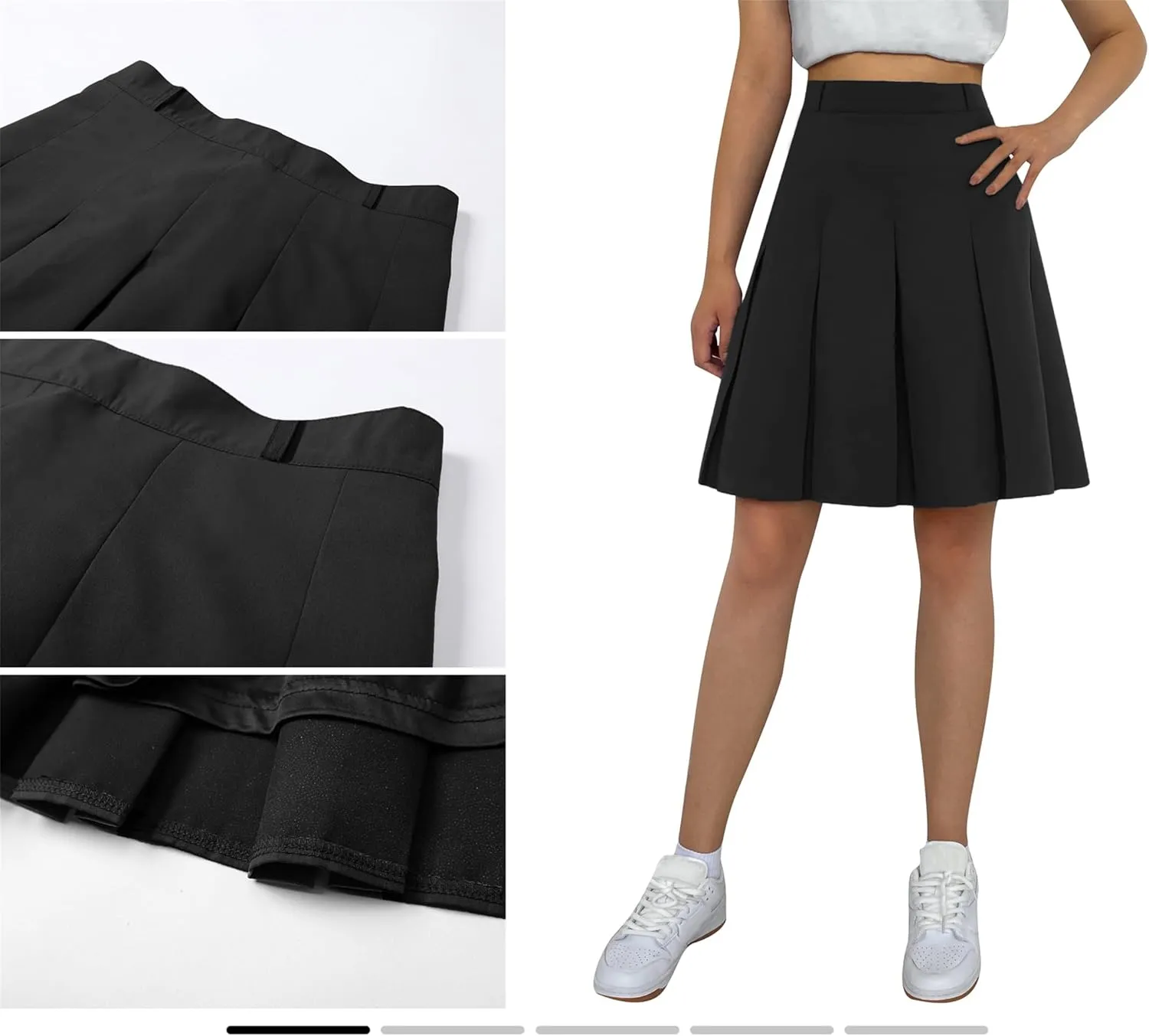 SANGTREE Women Knee Length Pleated Skirts, Girl Midi Long High Waisted Skirt, 6 Years - US 4XL