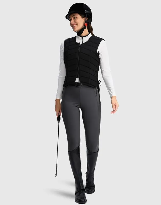 SANTINY Women's Horse Riding Pants Zipper Pockets Silicone Full-Seat Breeches Equestrian Schooling Tights for Women