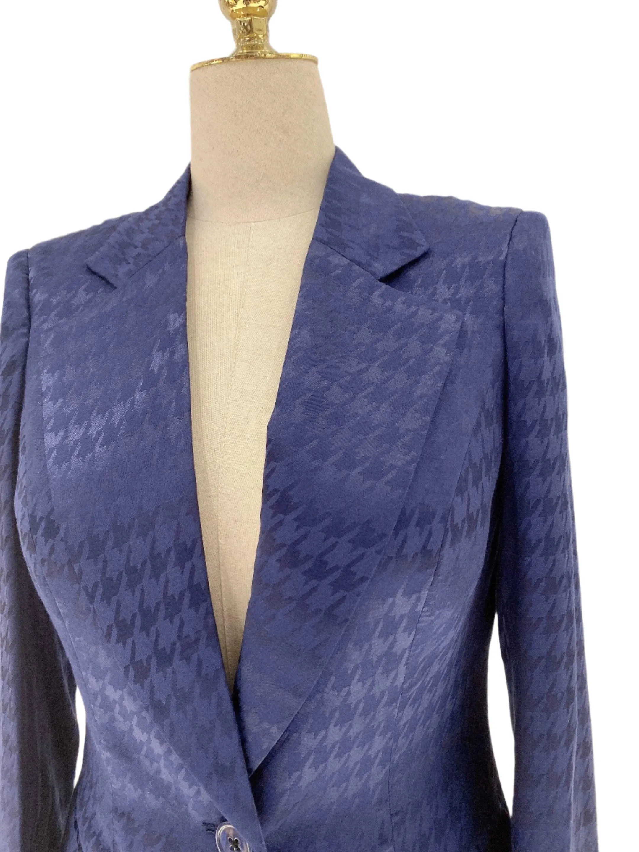 Sapphire Blue Women Pant Suit - Half Sleeve Trouser Suit
