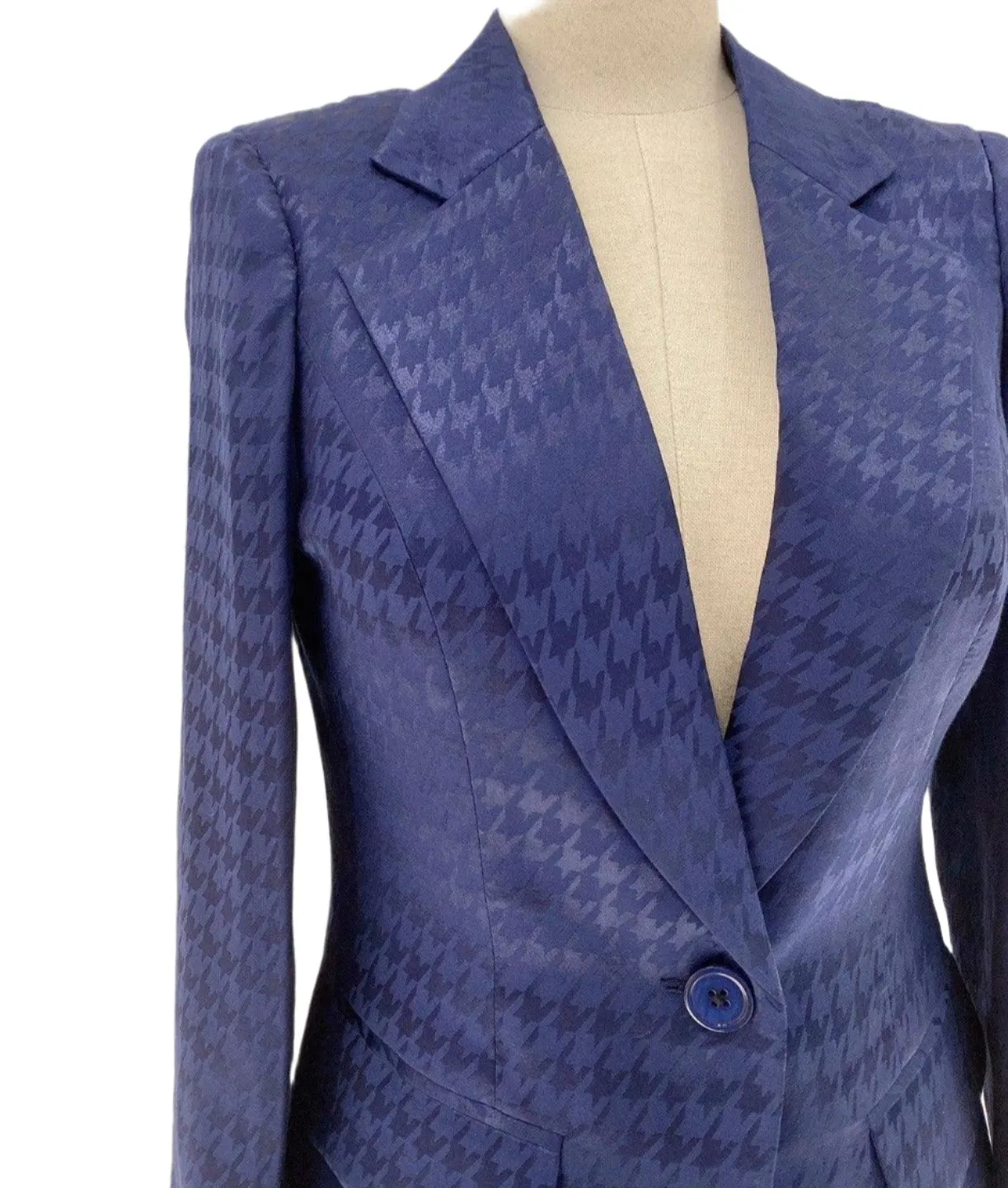 Sapphire Blue Women Pant Suit - Half Sleeve Trouser Suit