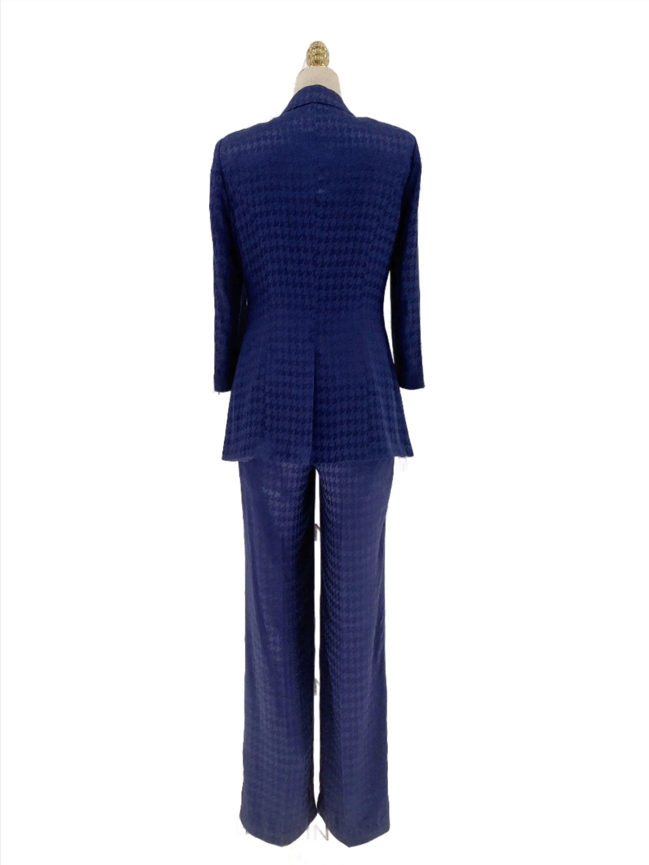 Sapphire Blue Women Pant Suit - Half Sleeve Trouser Suit