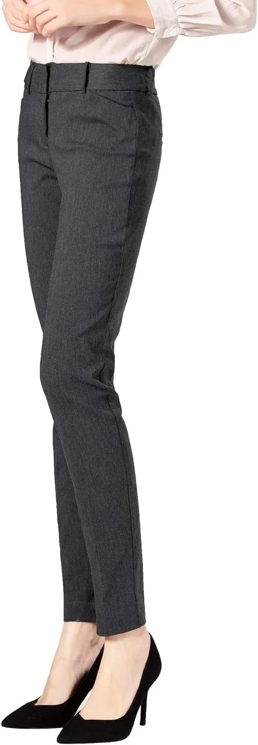 SATINATO Women's Straight Pants Stretch Slim Skinny Solid Trousers Casual Business Office