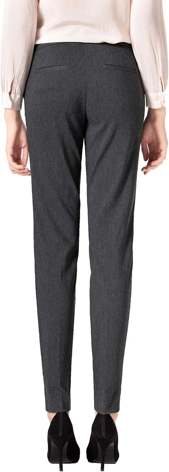 SATINATO Women's Straight Pants Stretch Slim Skinny Solid Trousers Casual Business Office