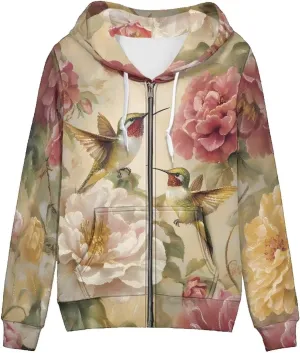 Showudesigns XS-5XL Zip Up Hoodie for Women Sweatshirt Pullover