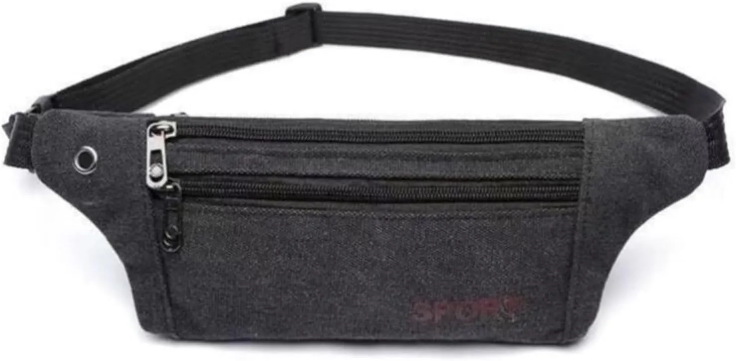 Sports Fanny Pack Male Multifunctional Waterproof Ultra-thin Fitted Mobile Phone Bag Female Outdoor Fitness Running Invisible Small Waist Bag For Fitness and Running(Black)
