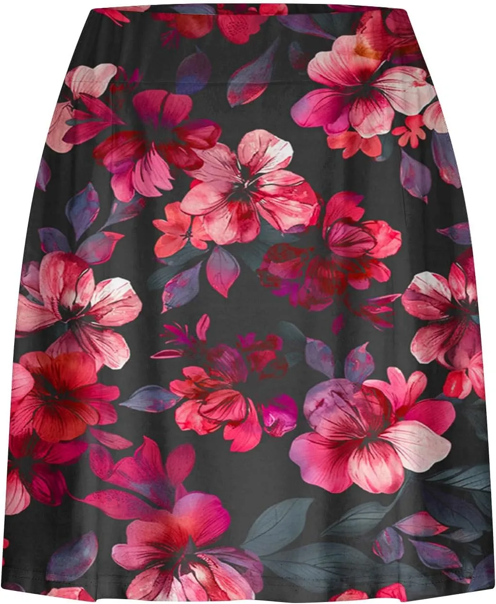 Summer Skorts for Women 2024 Trendy Floral Print High Waisted Flowy Skorts Casual Comfy Sport Skirts with Shorts