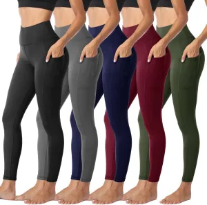 Sundwudu 5 Pack Leggings for Women Tummy Control, Soft High Waisted Black Yoga Pants for Workout Reg & Plus Size