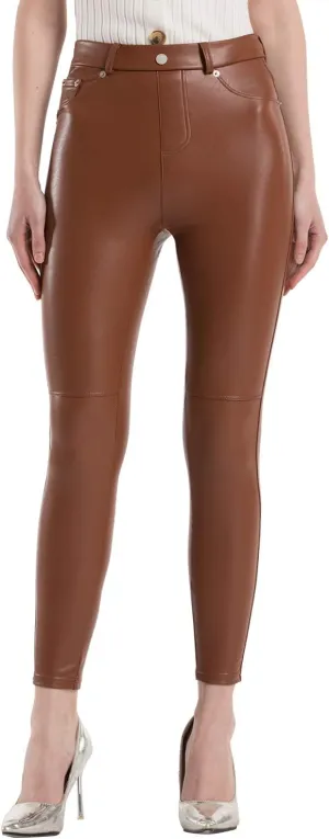 Tagoo Faux Leather Leggings for Women High Waisted Pleather Pants Stretch Tights with Pockets