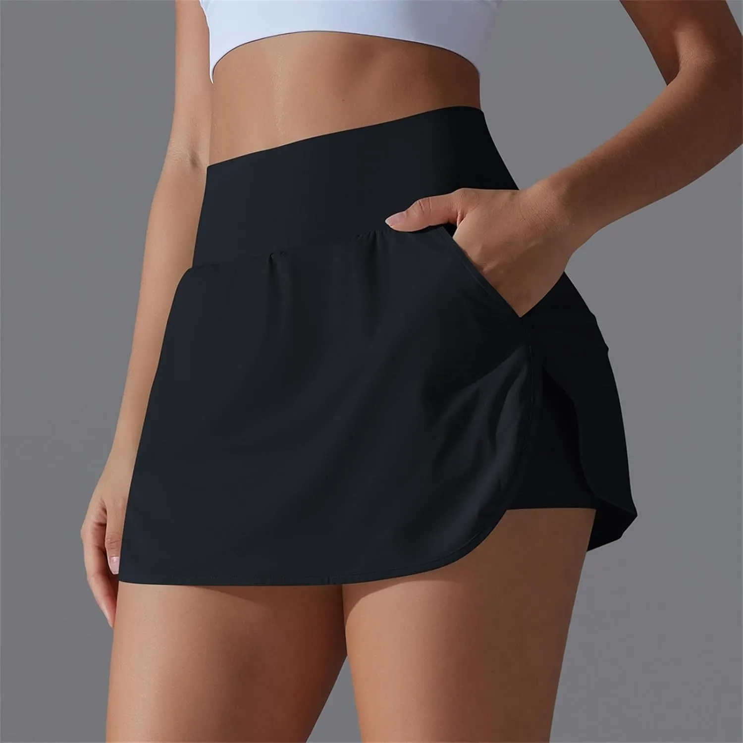 Tennis Gym Skirts for Women with Pockets and Shorts High Waisted Tummy Control Summer Workout Runinng Skorts