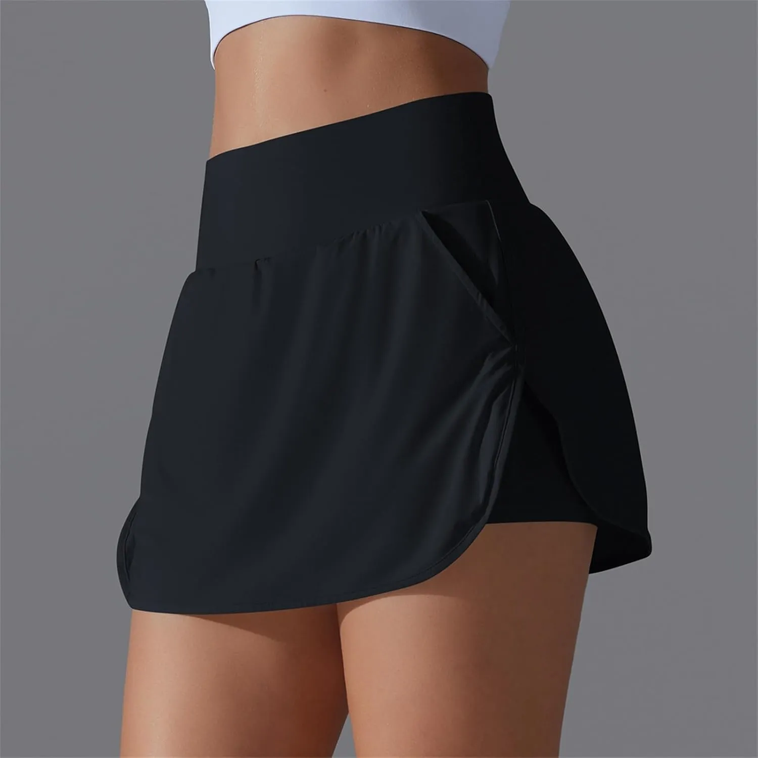 Tennis Gym Skirts for Women with Pockets and Shorts High Waisted Tummy Control Summer Workout Runinng Skorts