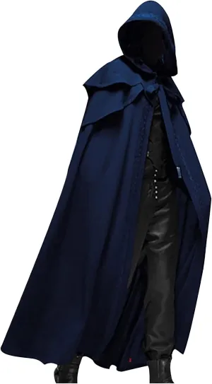 tuduoms Unisex Men's Medieval Cape Cloak w Hood Halloween Cosplay Costumes Assassin Hooded Long Cloak Gothic Witch Tunic Cape
