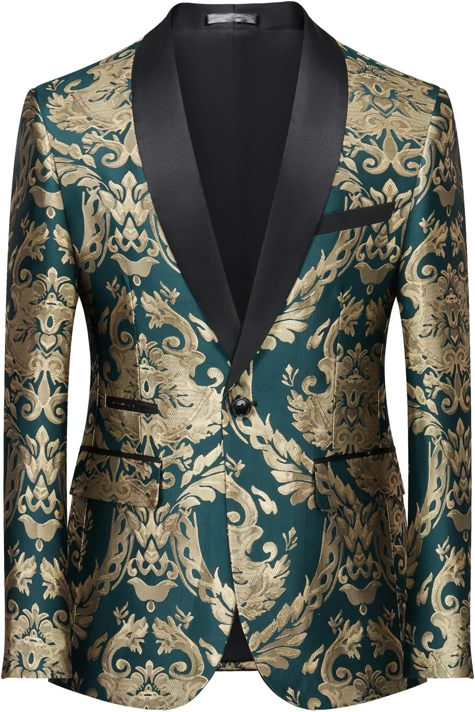 Tuxedo Suits for Men 2 Piece Regular Fit Suit Floral Blazer Jacket Waistcoat Pants Men Suit Set for Wedding Prom