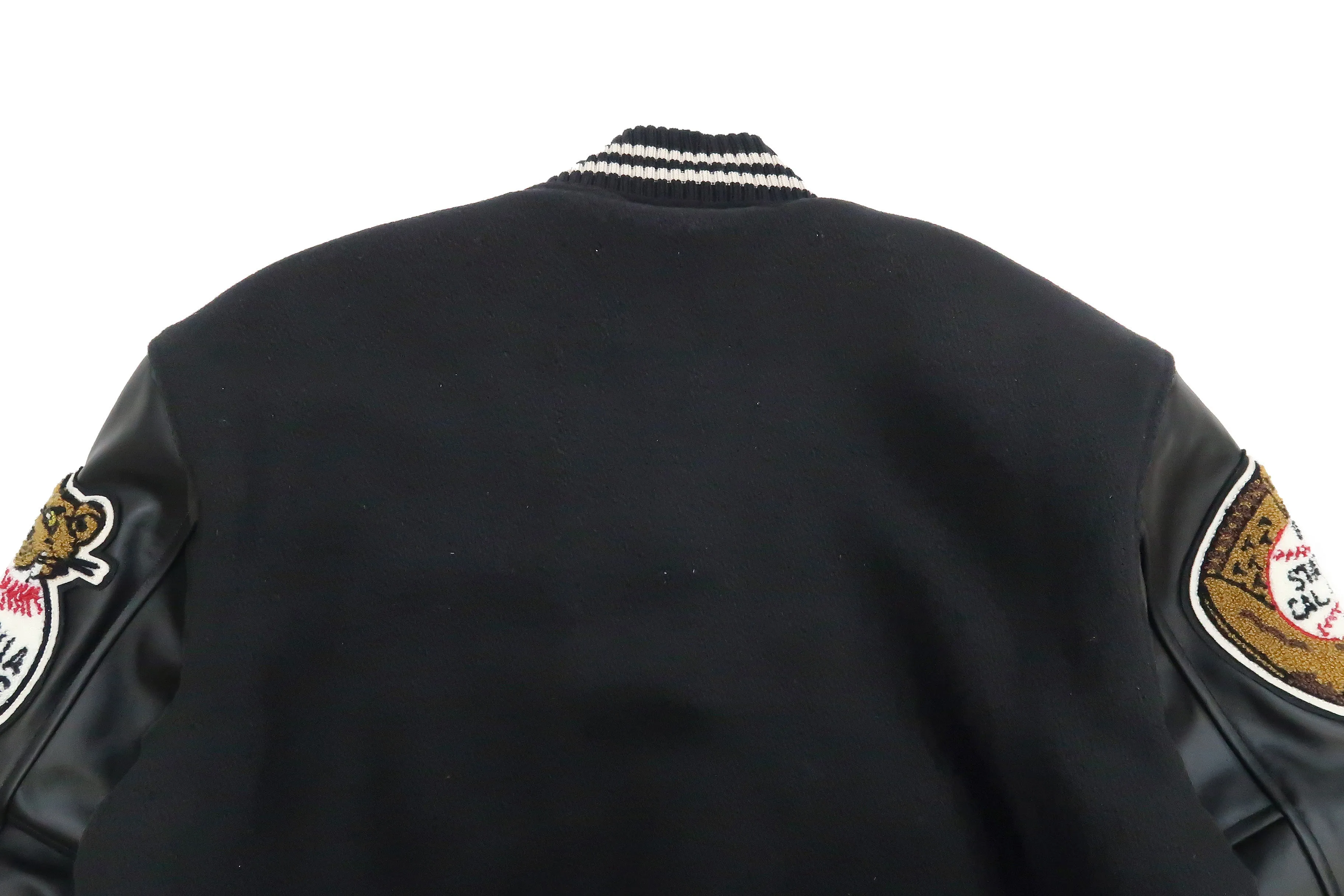 Whitesville Varsity Jacket Men's Letterman Jacket Melton x Leather Award Jacket WV15166 WV15166-119 Black x Black COUGARS