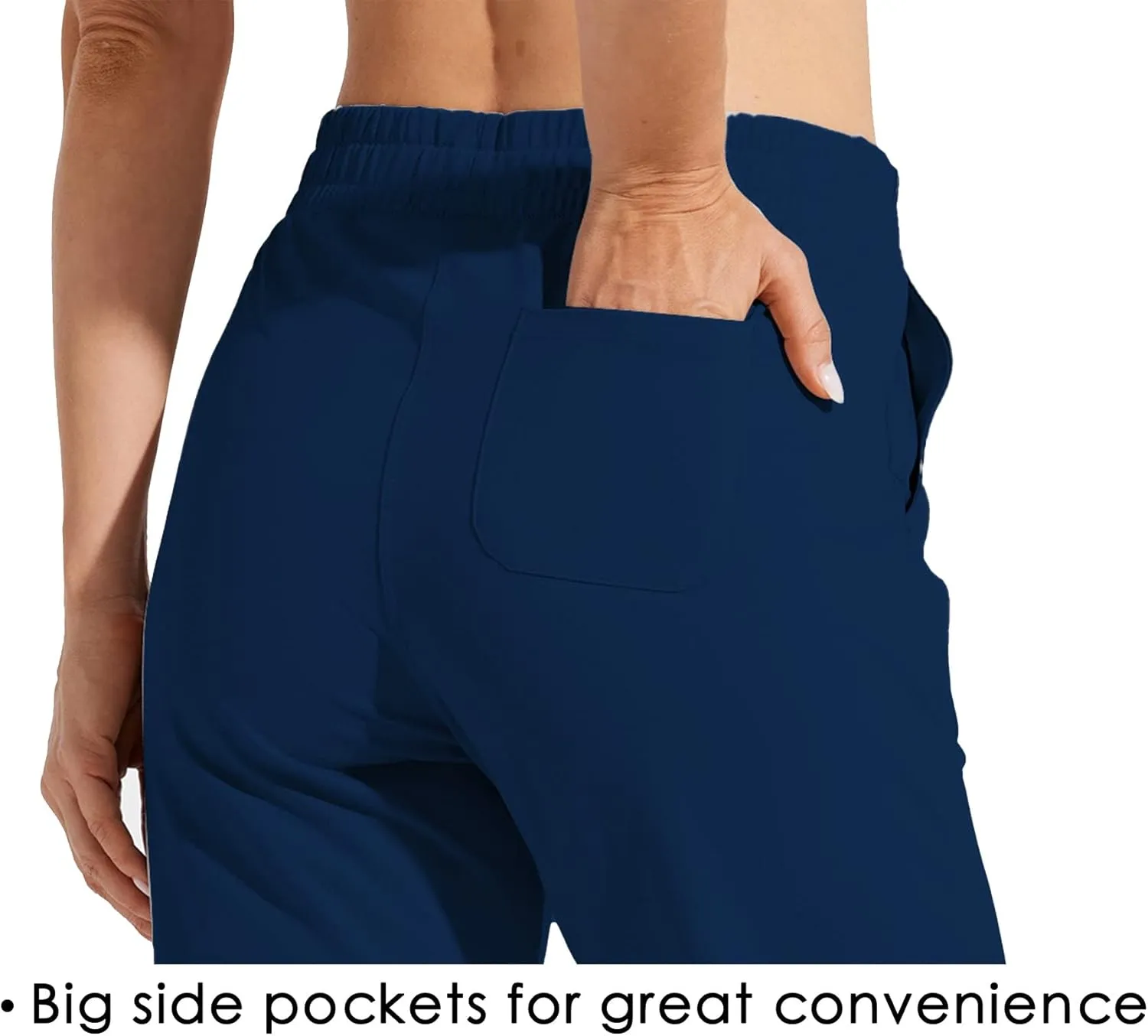 Willit Women's Cotton Sweatpants Open Bottom Yoga Sports Pants Straight Leg Lounge Athletic Pants with Pockets