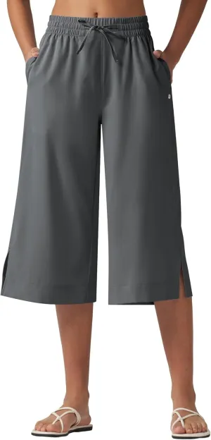 Willit Women's Wide Leg Capris Pants Lightweight Travel Pants Quick Dry Summer Walking Athletic UPF50  Pockets