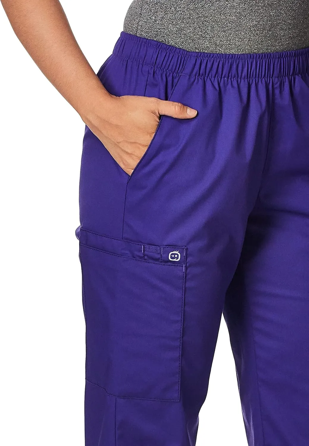 Wink WonderWORK Scrubs for Women, Pull-On Cargo Scrub Pant