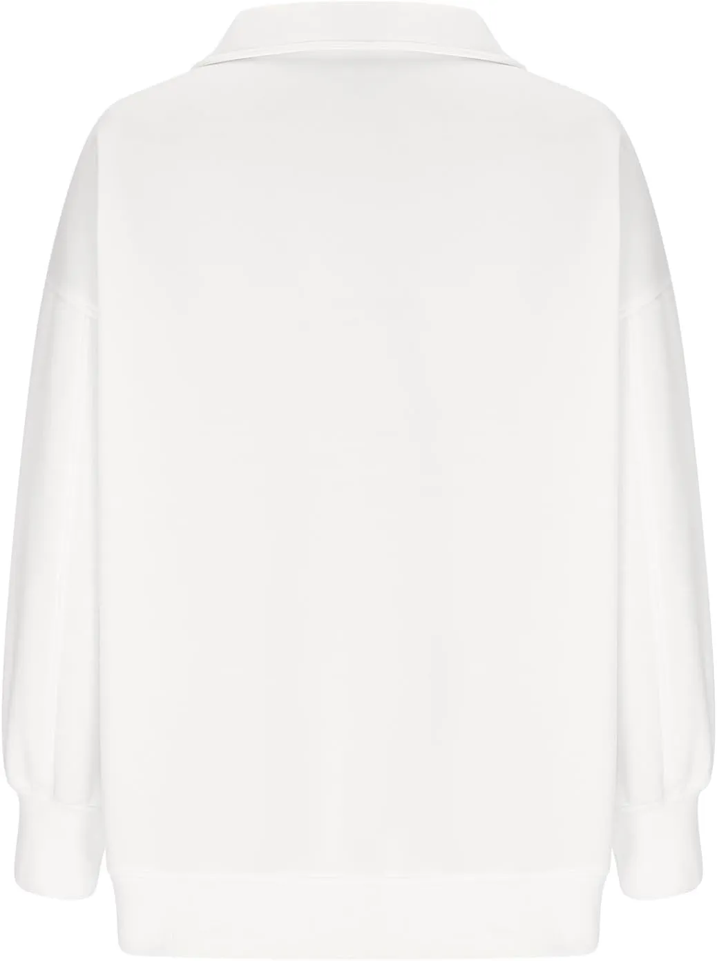 Women Casual Half Zip Oversized Sweatshirts Long Sleeve Plain Collared Hoodie Drop Shoulder Fleece Fall Pullover