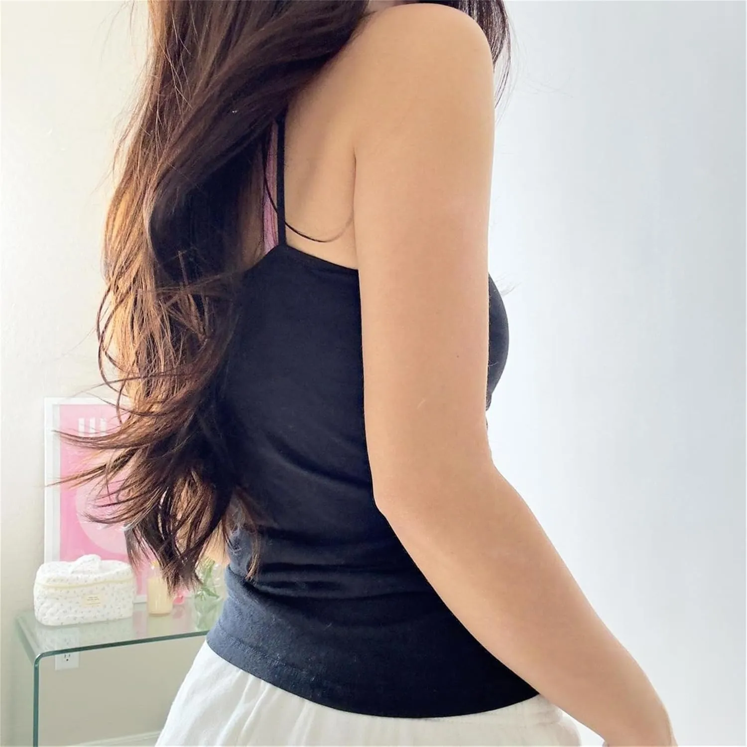 Women Floral Print Tank Cami Top Y2k Slim Spaghetti Strap Low Cut Sleeveless Camisole Vintage Aesthetic Streetwear