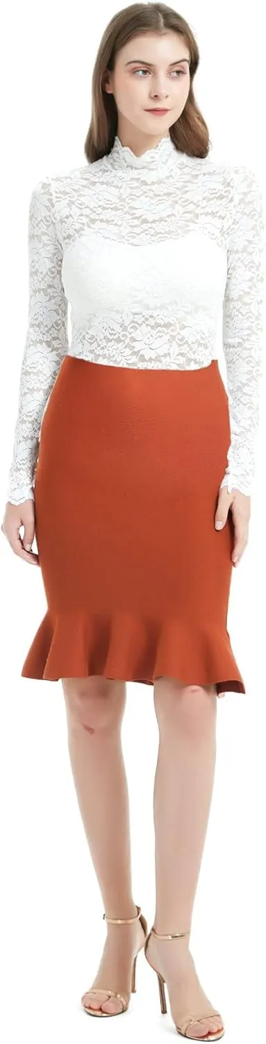 Women Floral Summer Lace Top Eyelash Trim Sexy Long Sleeves Plus Size Casual Dressy Shirt with Camisole Two Piece