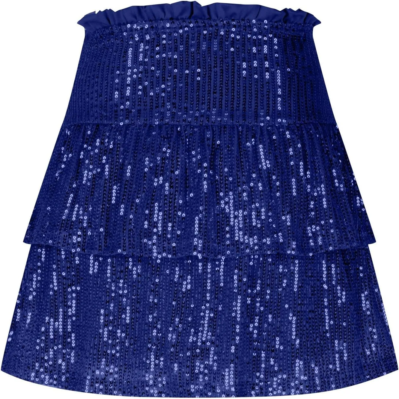 Women Sequin Skirt Sparkly Cute High Waist Ruffle Flowy Shiny Glitter Y2K Mini Short Skirts Night Out Club Party