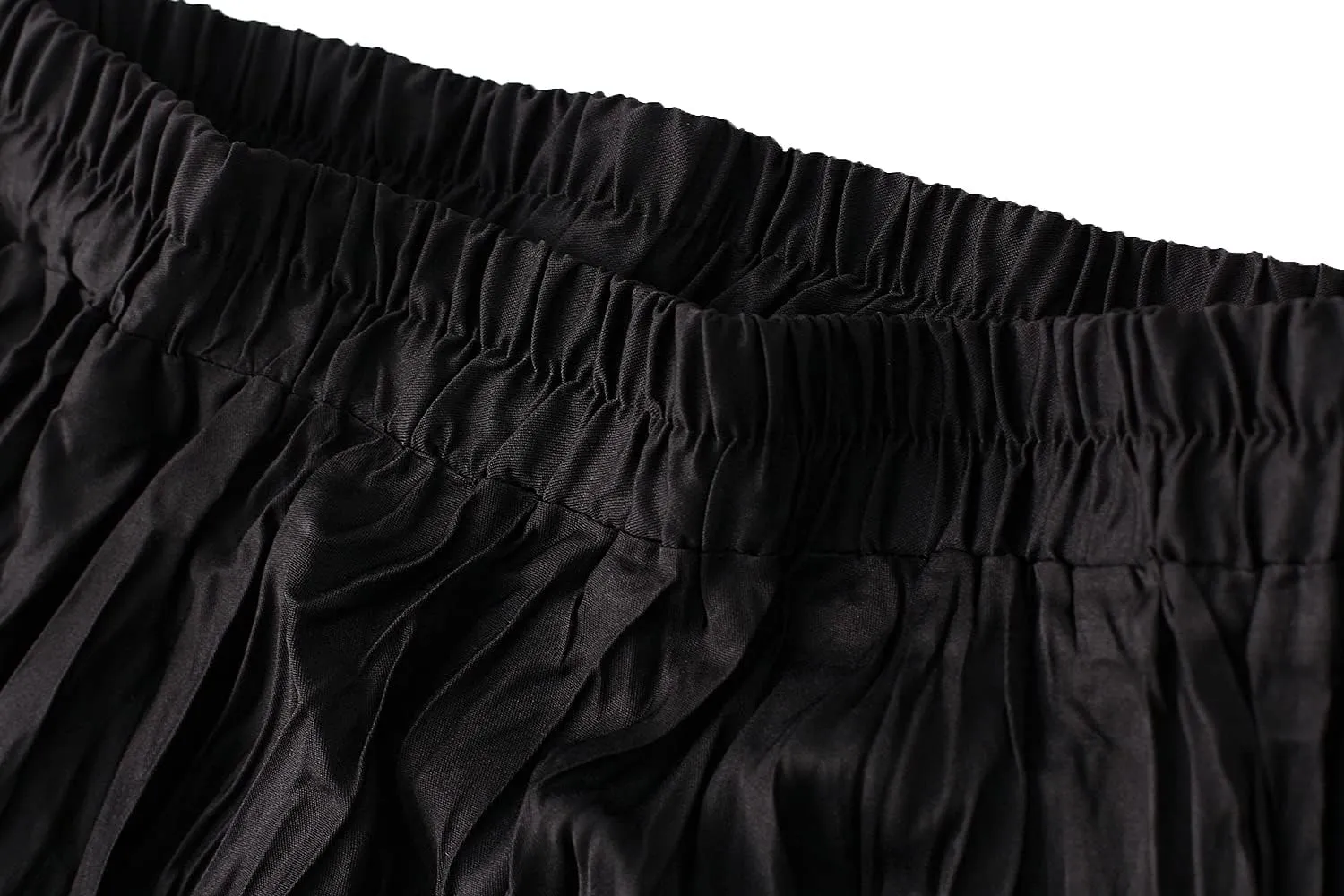 Women's Long Skirt High Waist Elastic Pleated Skirt Ballet Wedding Prom Party A-Line Casual Swing Midi Skirt