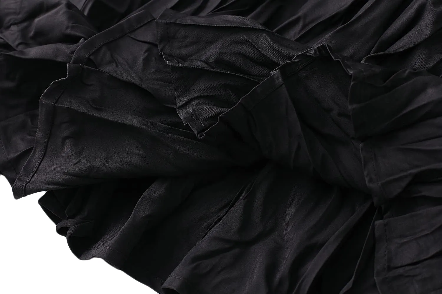 Women's Long Skirt High Waist Elastic Pleated Skirt Ballet Wedding Prom Party A-Line Casual Swing Midi Skirt