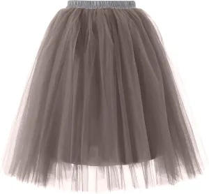 Women's Petticoat Skirt Puffy Tutu Skirt Costume Layered Ballet Tulle Pettiskirts Pleated Tulle Petticoat Tutu