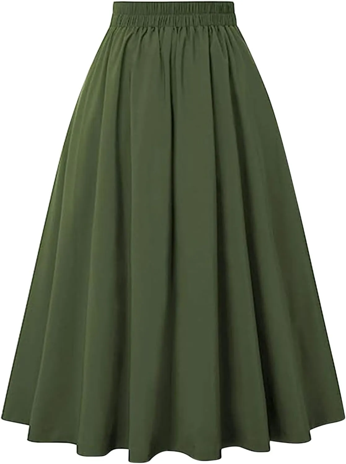 Womens Pleated Skirt High Waist Midi Skirts A Line Vintage Skirts Dressy Casual Button Skirt Elegant Cocktail Skirts