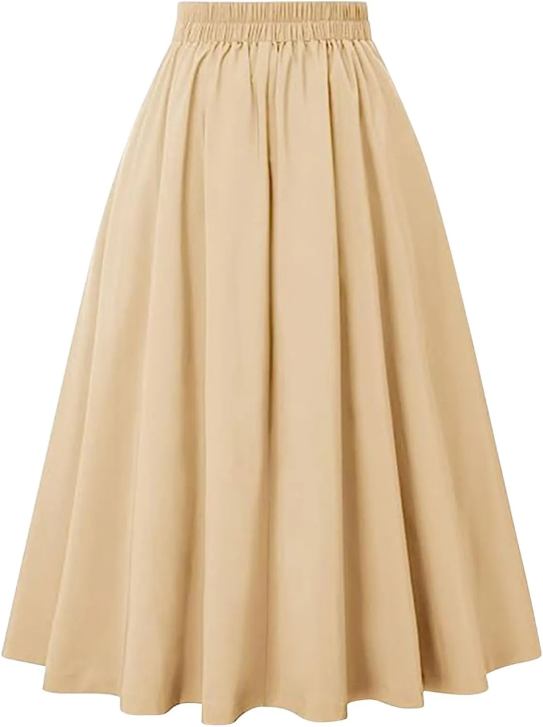 Womens Pleated Skirt High Waist Midi Skirts A Line Vintage Skirts Dressy Casual Button Skirt Elegant Cocktail Skirts