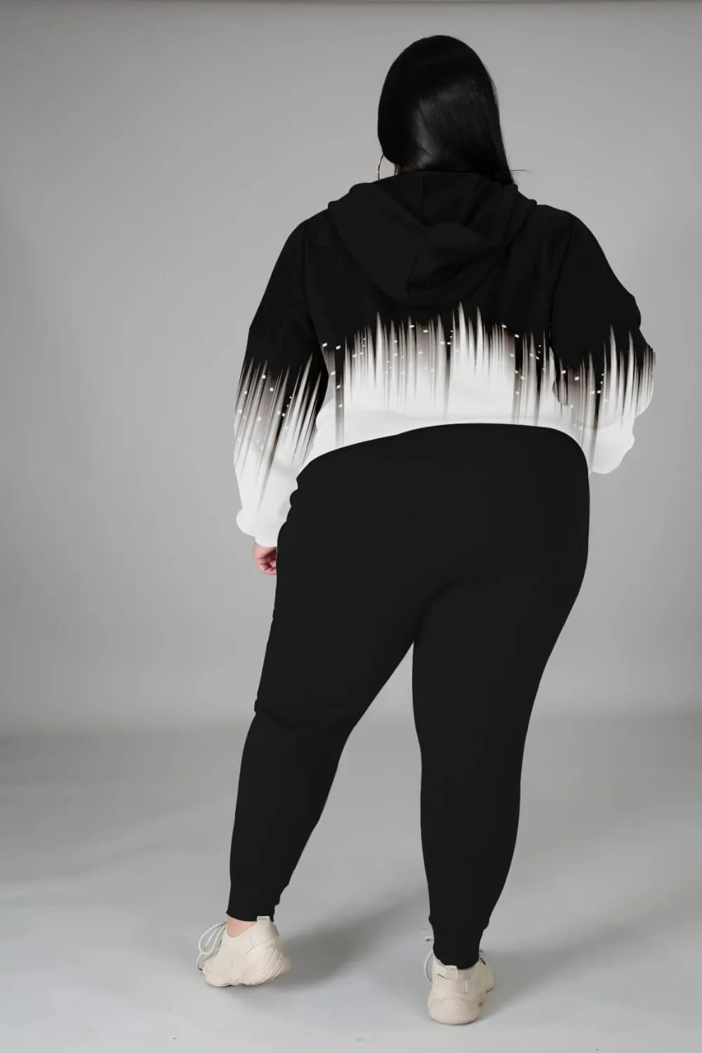 Women's Plus Size Two Piece Outfits Sweatsuits Sets Long Sleeve Loungewear Tracksuit Sets