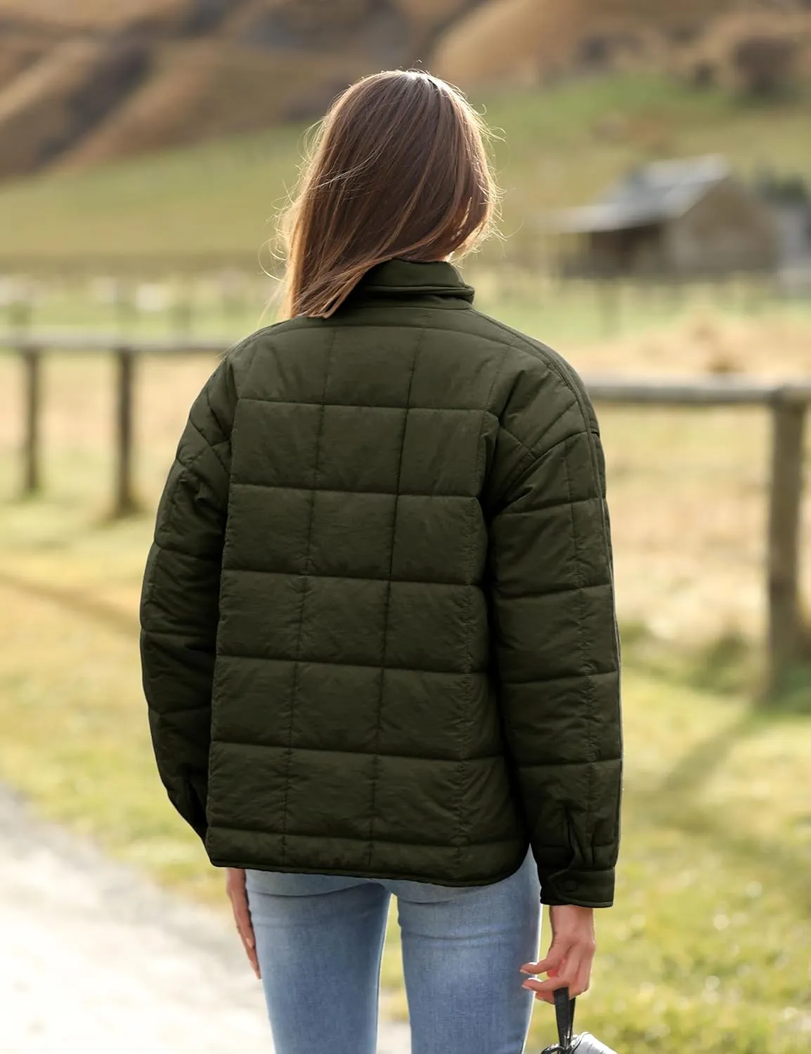 Xiaoxuemeng Womens Quilted Puffer Jacket Zip Up Lightweight Padded Coat Outwear