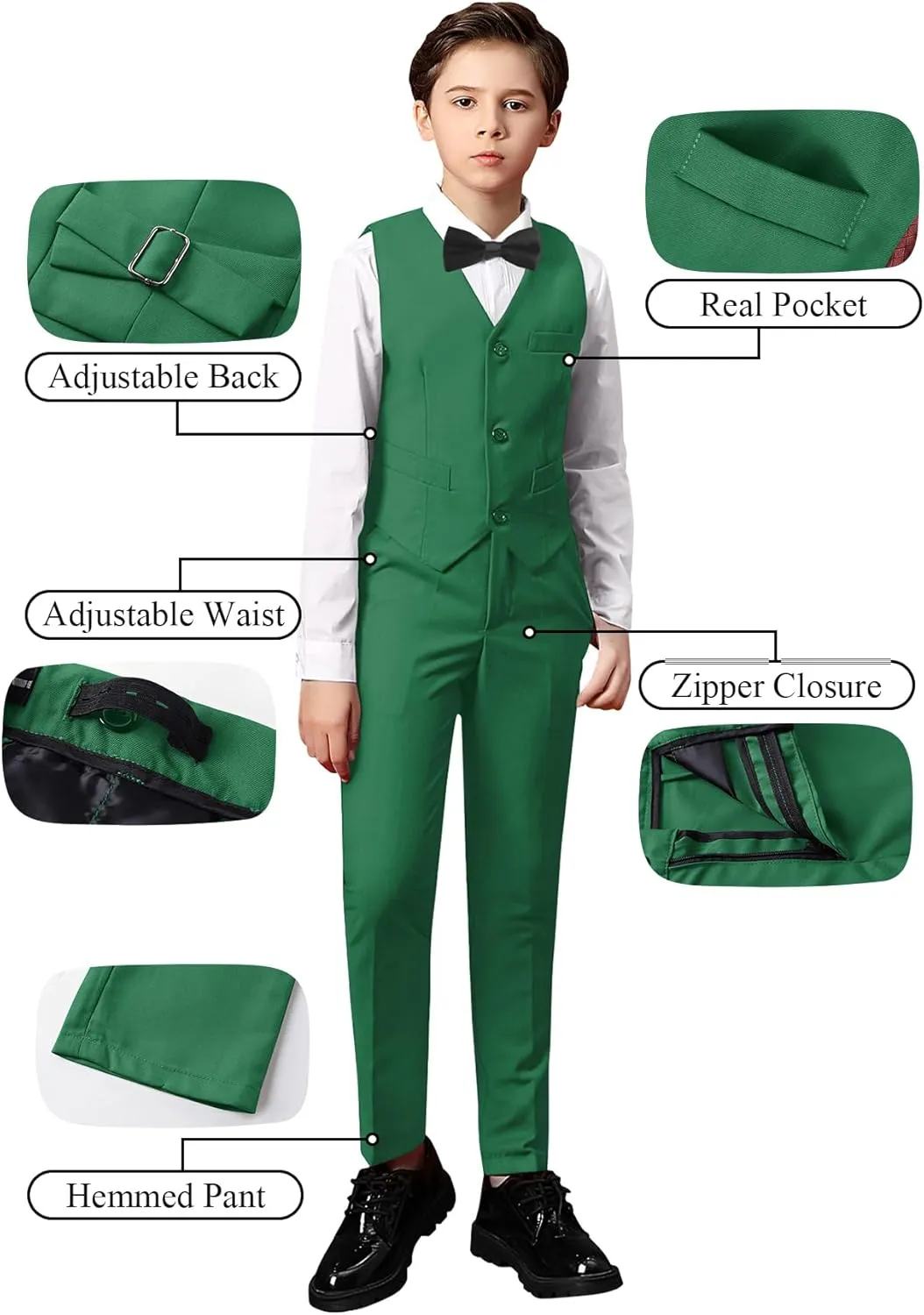 Yanlu Toddler Suits for Boys Formal Suit Ring Bearer Outfit Kids Dress Clothes for Wedding