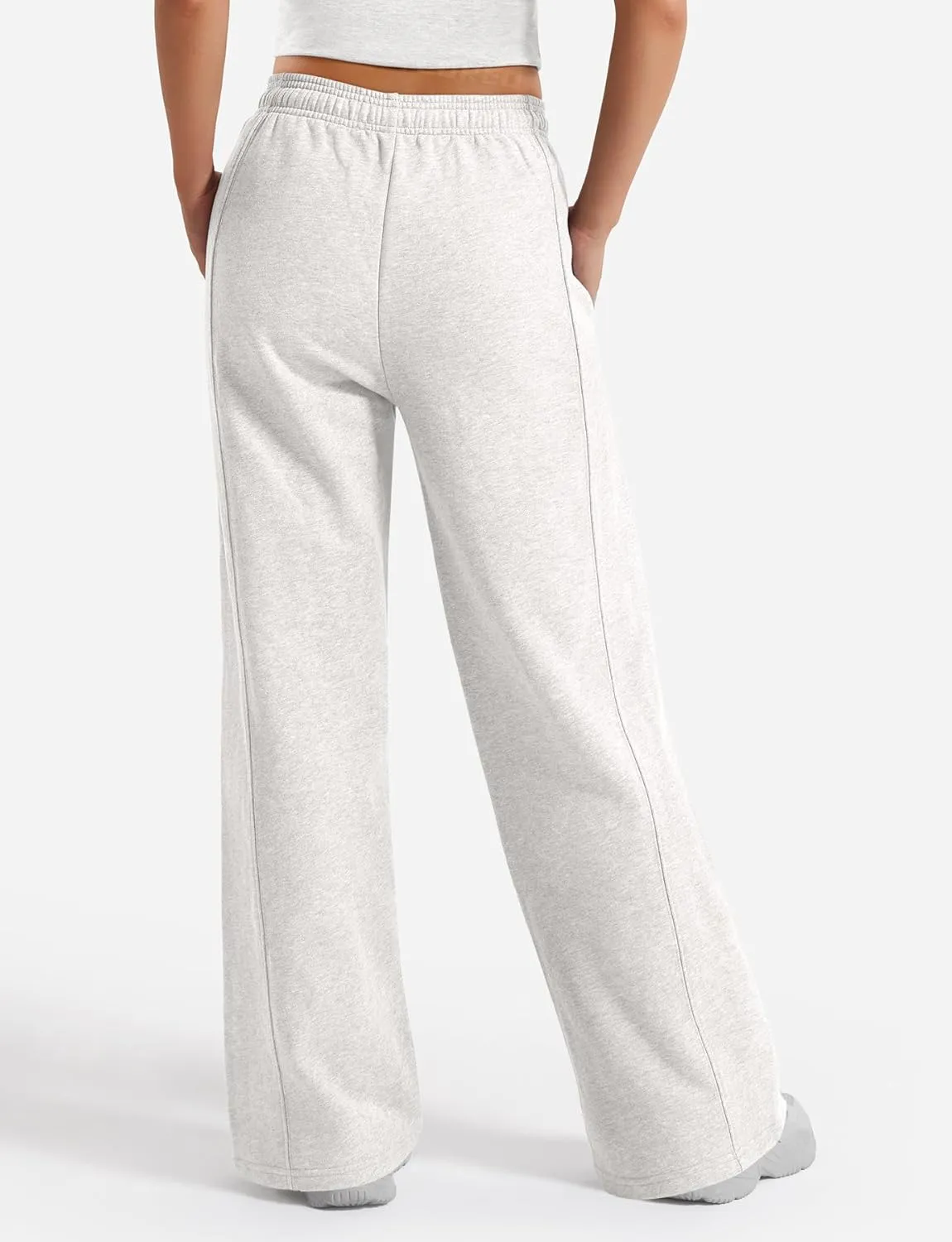 YEOREO Women's Wide Leg Sweatpants Drawstring Baggy Sweatpants Penny Fleece Lined Lounge Pants with Pockets