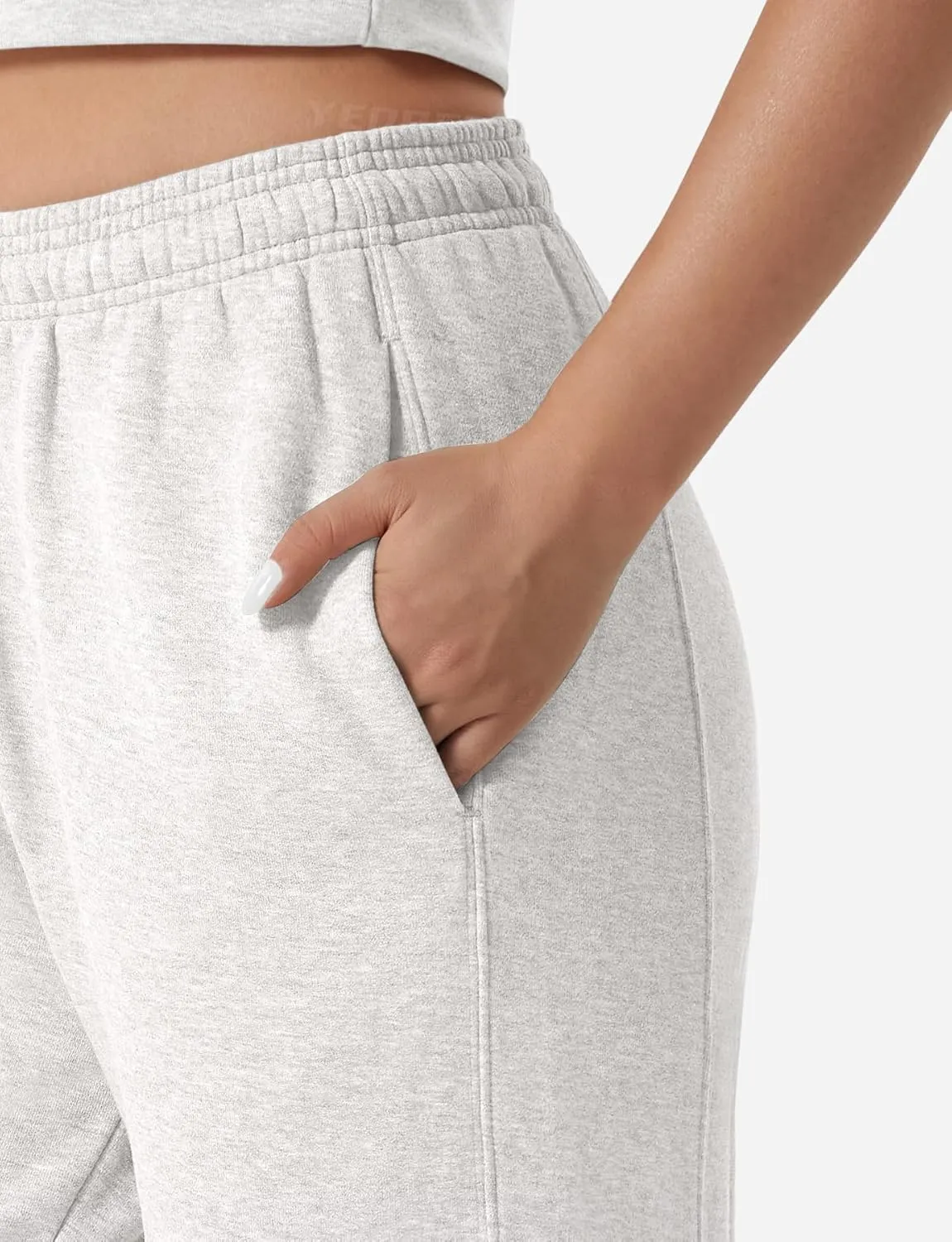 YEOREO Women's Wide Leg Sweatpants Drawstring Baggy Sweatpants Penny Fleece Lined Lounge Pants with Pockets