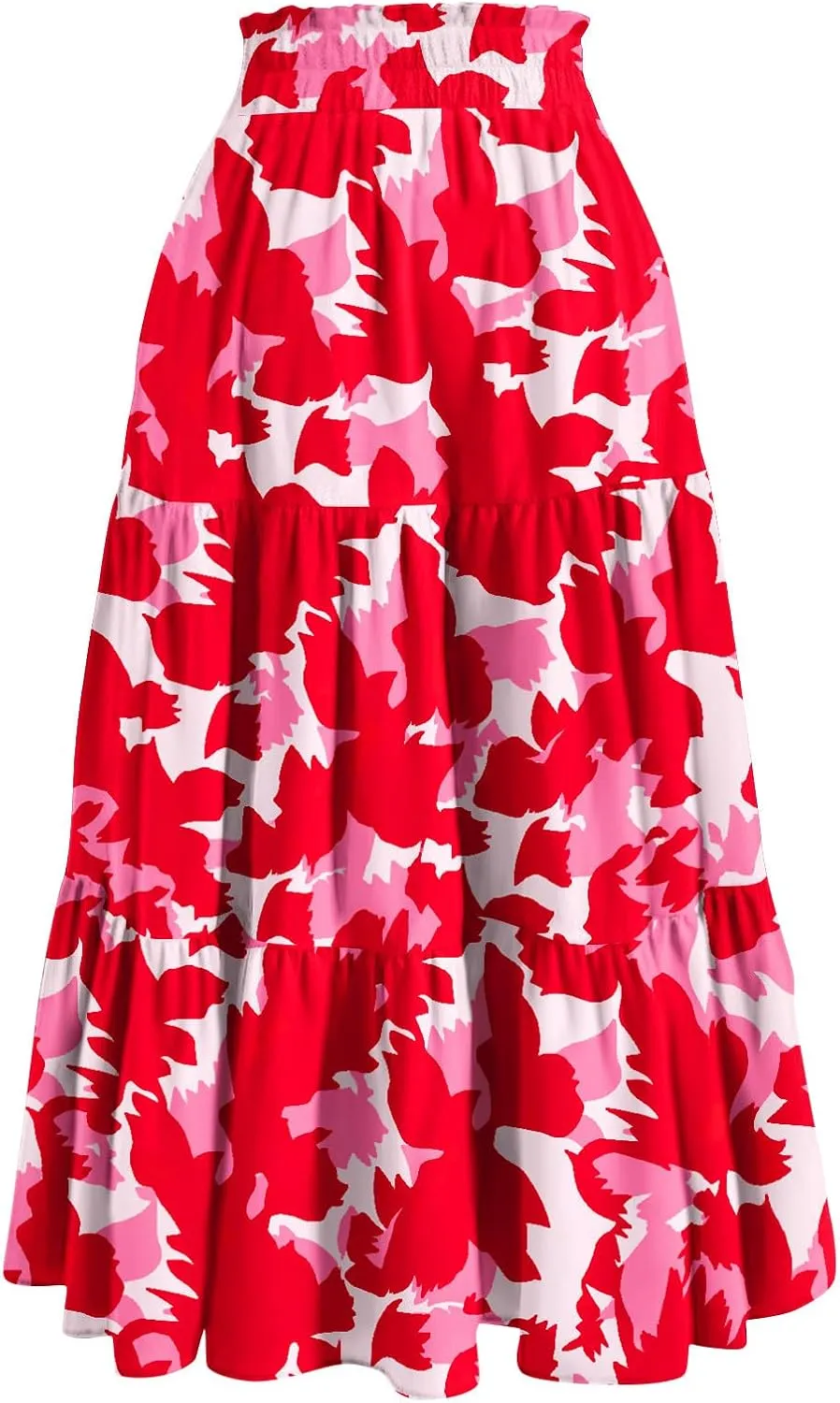 Yesunpxs Womens Casual Maxi Skirts Summer 2025 High Waist Boho Skirts Floral Printed Long Flowy Skirt Beach Vacation Clothes
