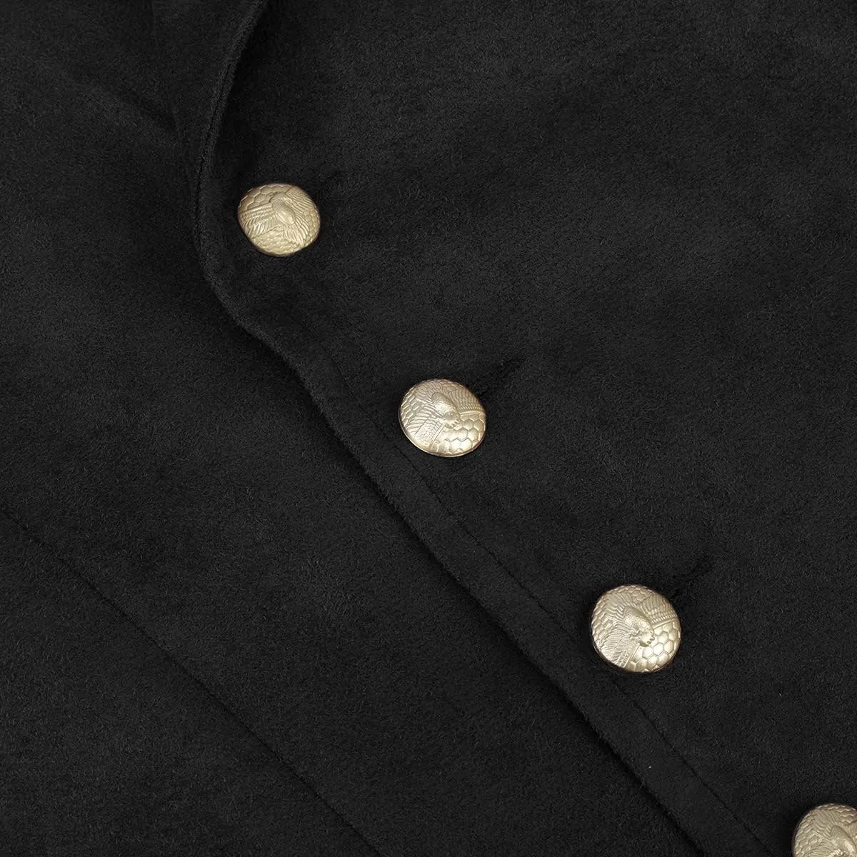 YFFUSHI Mens Double Breasted Suede Dress Vest Gothic Steampunk Prom Party Velvet Waistcoat