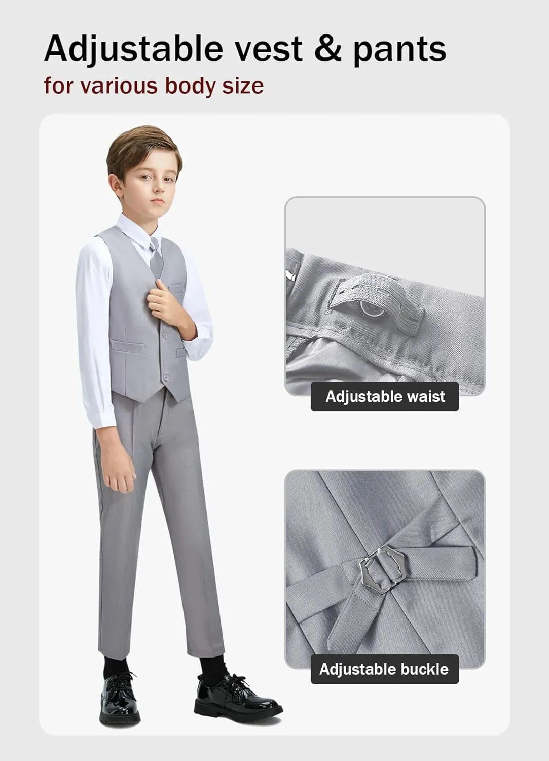 YuanLu Boys Suit Dress Clothes Ring Bearer Outfit Homecoming Dresses Boy Vest and Pants Set for Kids Wedding Tuxedo Suits