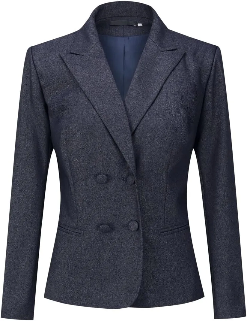 YYNUDA Women's Business Suit Set Double Breasted 2 Piece Office Work Blazer Pantsuit