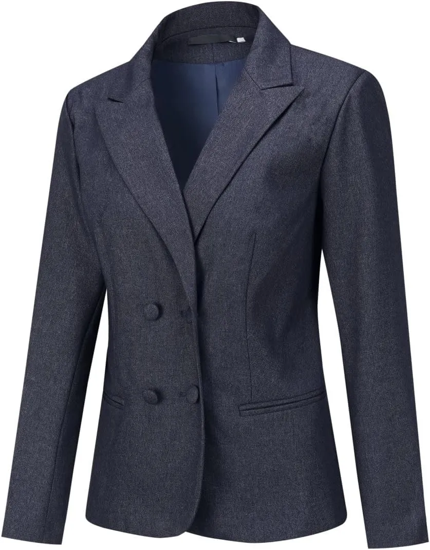 YYNUDA Women's Business Suit Set Double Breasted 2 Piece Office Work Blazer Pantsuit