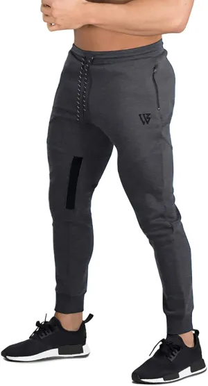 ZENWILL Mens Tapered Workout Running Pants,Gym Jogger Training Sweatpants Slim Fit with Zip Pockets